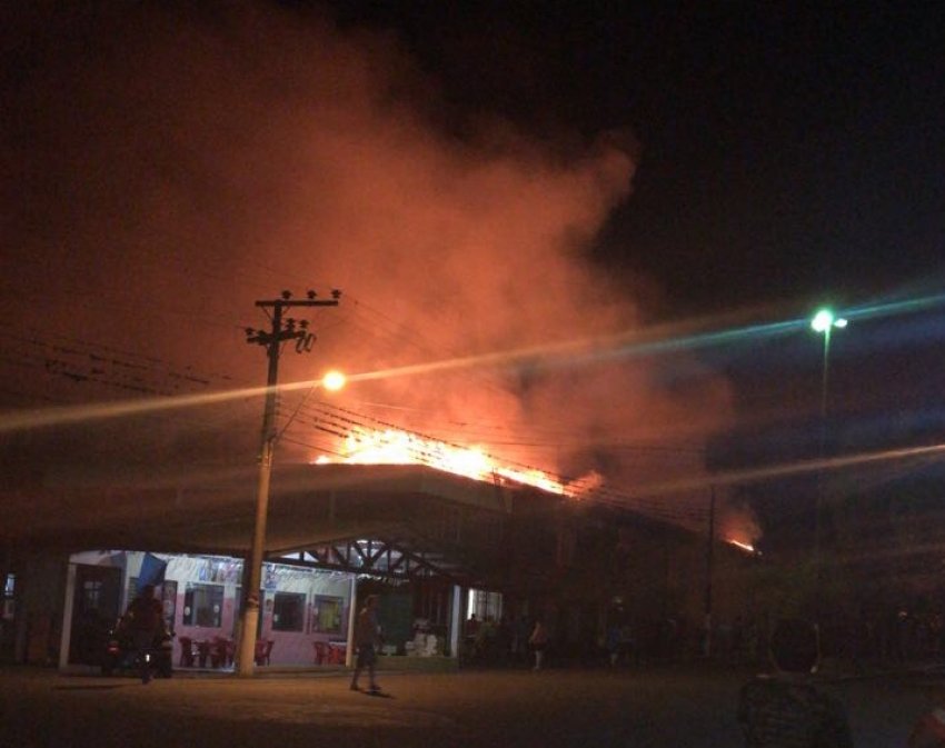 Bombeiros da região foram acionados para combater o incêndio (Foto: Divulgação/LÊ)