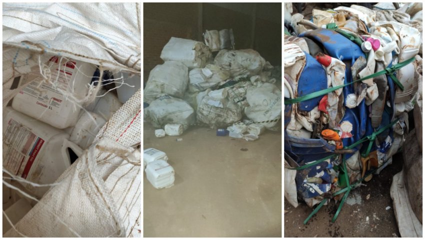 Embalagens de agrotóxicos foram encontradas descartadas de forma irregular, no bairro Colatto