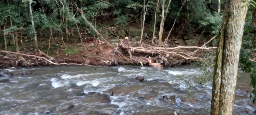 Cadáver em avançado estado de decomposição foi achado no rio Lajeado Taquarussu