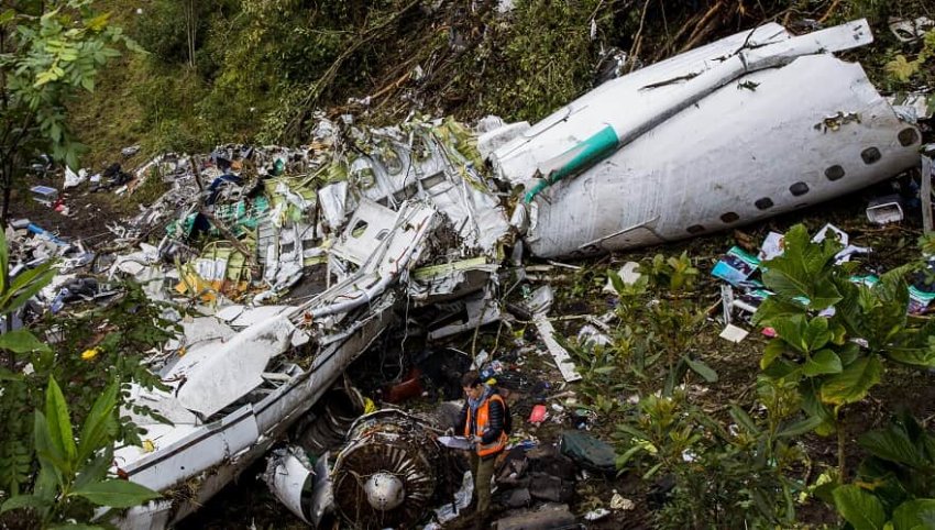 Acidente aéreo ocorrido em novembro de 2016 na Colômbia