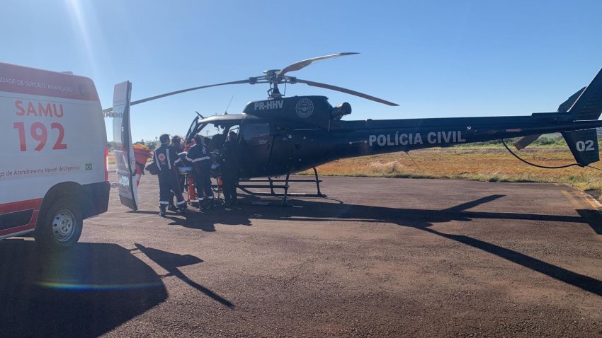 Vítima, de 50 anos, foi transferida de Cunha Porã a Xanxerê de helicóptero