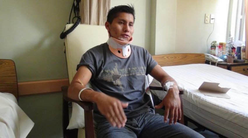 Erwin Tumiri escapou com vida de um acidente envolvendo um ônibus na Bolívia