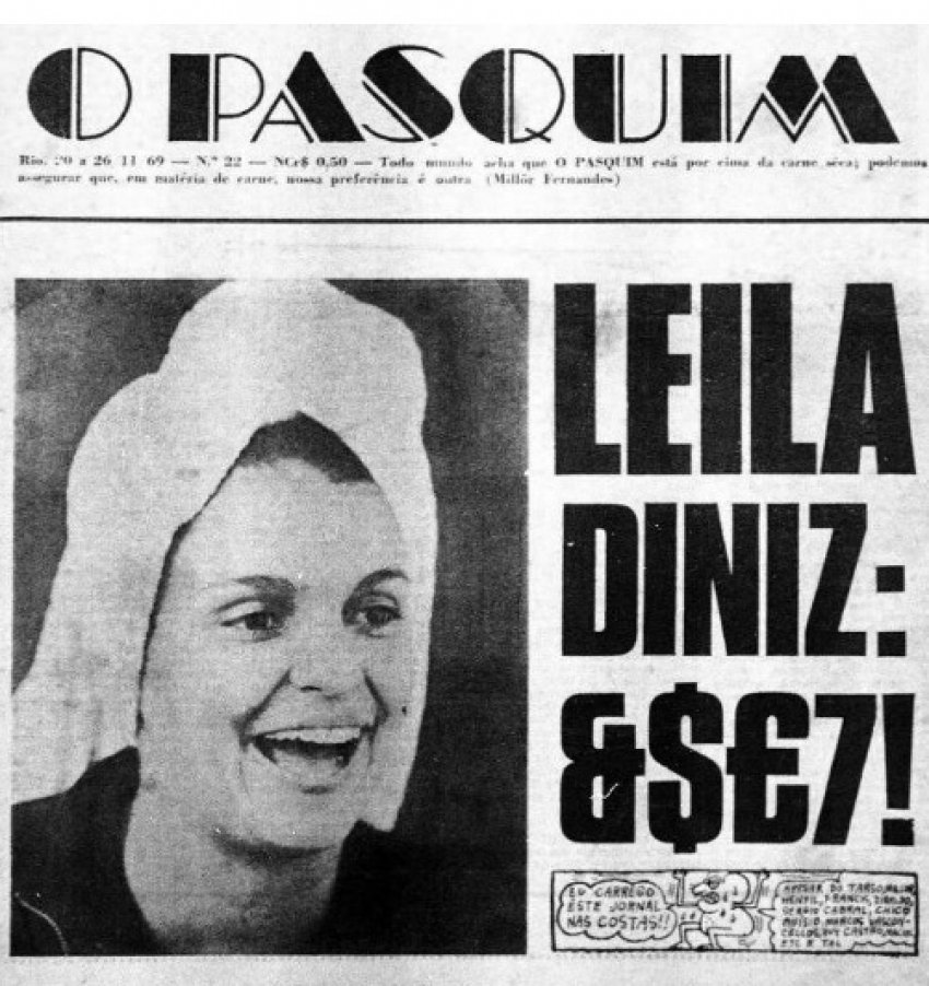 Uma das capas mais famosas de "O Pasquim", com a atriz Leila Diniz