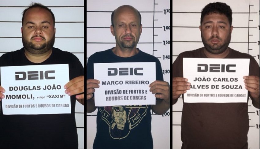 Trio foi preso nesta semana em São Francisco do Sul (Foto: Deic)
