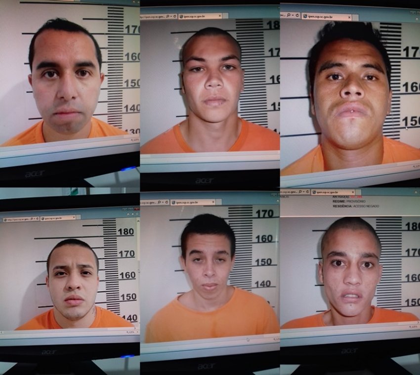 Todos foragidos vestiam roupas laranjas do sistema prisional